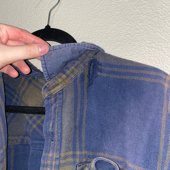 Vtg Blue Flannel Button Down Shirt - Picture 3 of 7